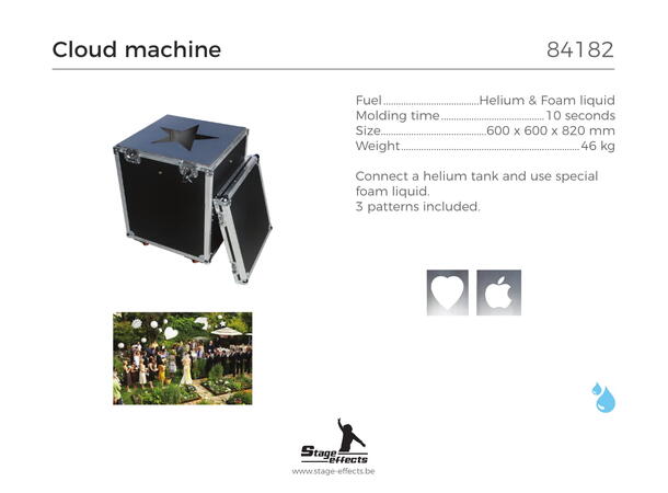 Skymaskin i fightcase Mål: 60x60x82cm - 46kg