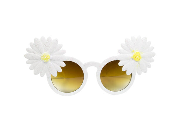 Sommerbriller - Hvite med blomster 1 Par