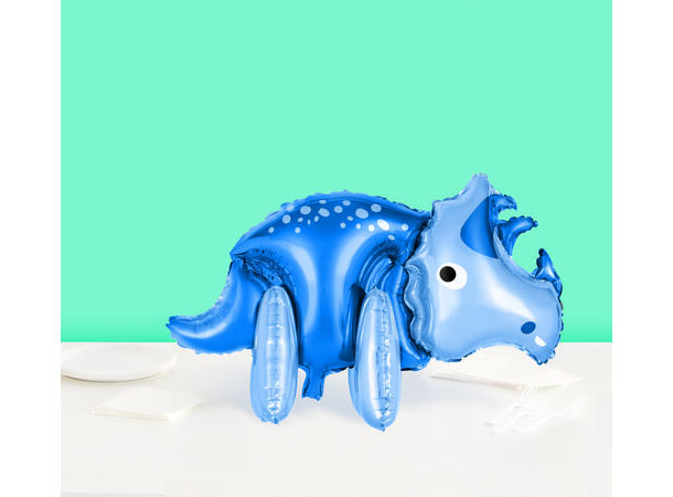 Stor stående blå Dinosaur 1 Folieballong med form - 88cm (34,5")
