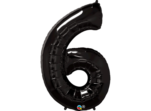 Tallballong 6 Onyx Black 1 Folieballong - 86cm (34")