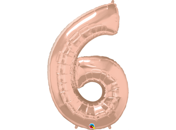 Tallballong 6 Rose Gold 1 Folieballong - 86cm (34")