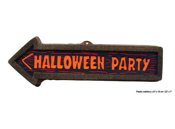 Veggskilt - Halloween Party 1 Veggdekorasjon - 57cm