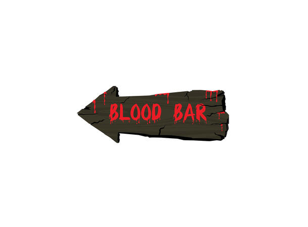 Veggskilt - "Blood bar" 1 Veggskilt - 50cm