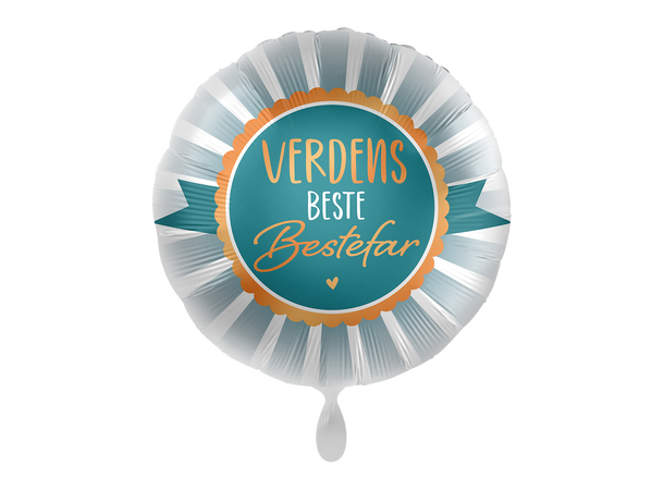 Verdens beste Bestefar 1 Folieballong rund - 17" - (43cm)