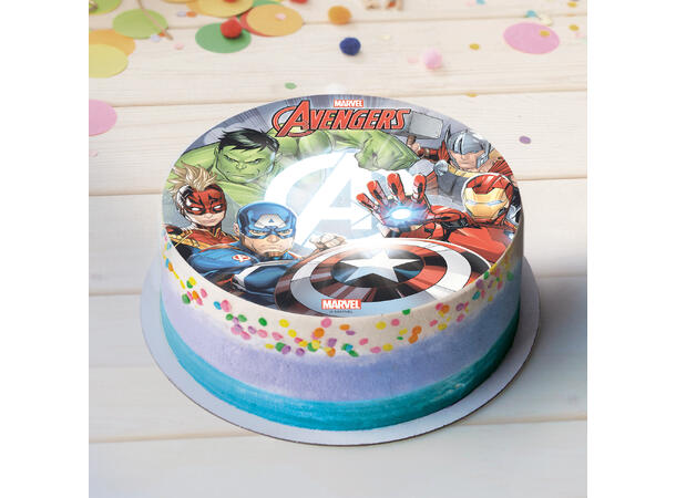 Avengers 1 spiselig kakeskilt - 20cm