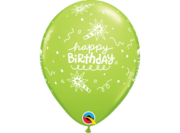 Birthday Cake & Candle 25 gummiballonger - 28cm (11") 