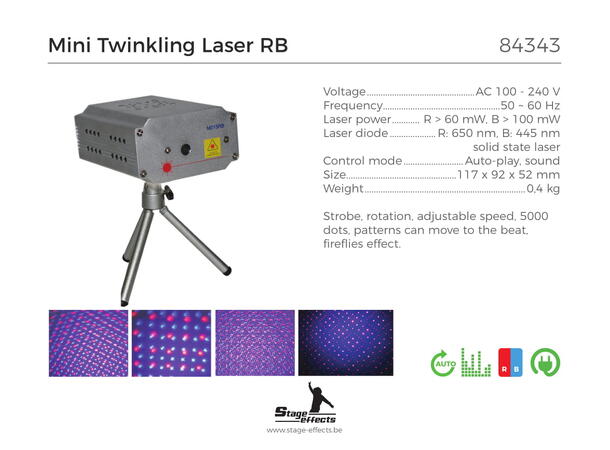 Blinkende minilaser RB Mål: 11,7x9,2x5,2cm - 0,4kg