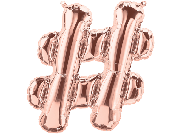 Bokstav # Rose Gold 1 Folieballong - 41cm (16")