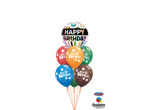 Brithday Black Band & Dots 1 Bubbleballong - 56cm (22")