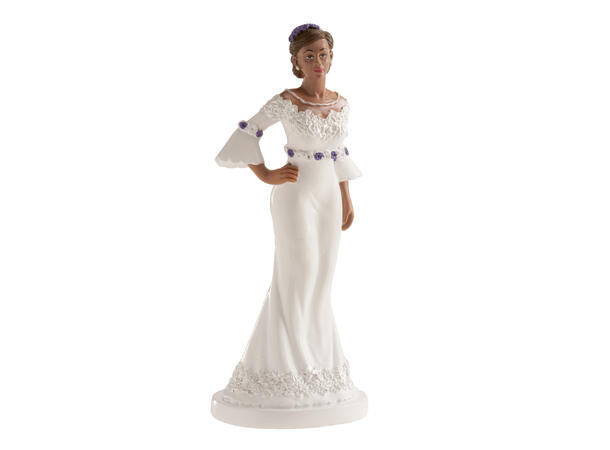 Brud med klassiskt kjole - Glamour 1 Kakefigur i plast - 16cm