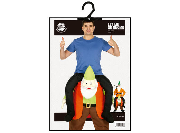 Carry Me kostyme - Gnom 1 Kostyme til voksen - Str 52-54 (L) 