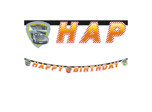 Cars 1 "Happy Birthday" - Leddbanner