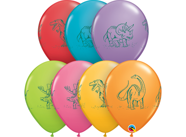 Dinasaurs in action - Festive assortment 50 gummiballonger - 28cm (11")