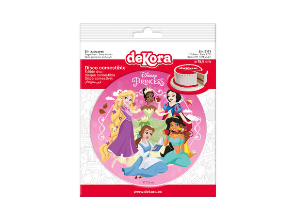 Disney Prinsesse 1 Spiselig kakeskilt -sukkerfri - 15,5cm