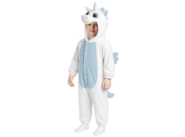 Enhjørning - Kigurumimi - Hvit/Blå 1 Barnekostyme Unisex - Str 3-4 År 