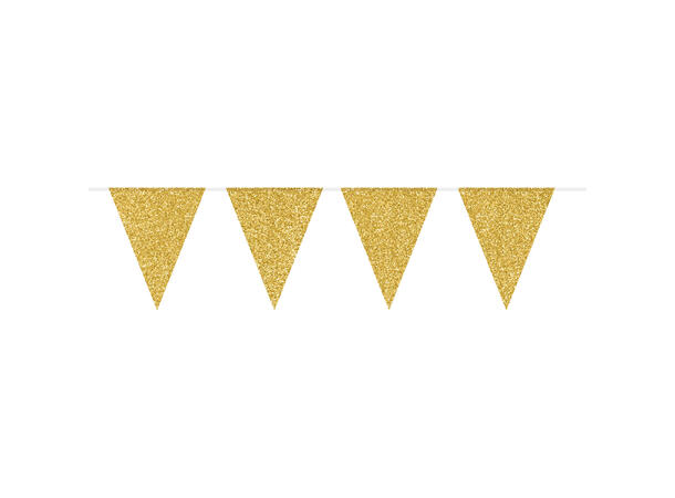 Flaggbanner Glitter - Gull 1 Flaggbanner i papir - ensfarget - 6m
