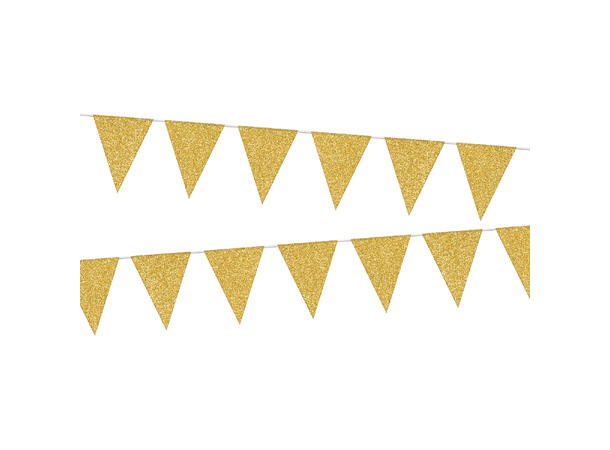 Flaggbanner Glitter - Gull 1 Flaggbanner i papir - ensfarget - 6m