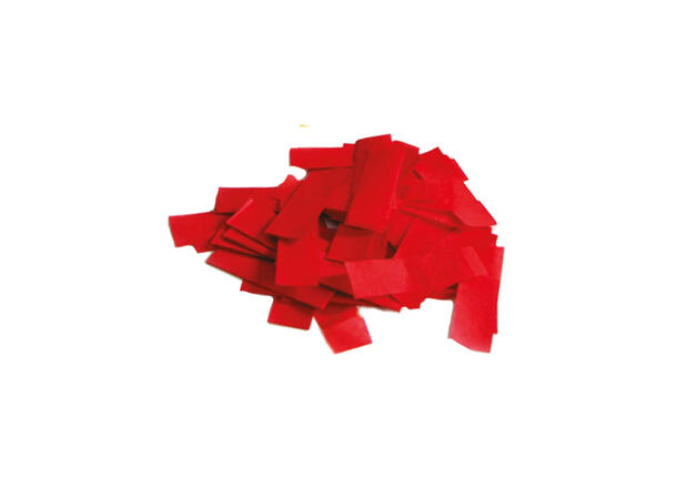 Flammesikker papirkonfetti -Rød Saktefallende konfetti - 1kg - 2x5cm