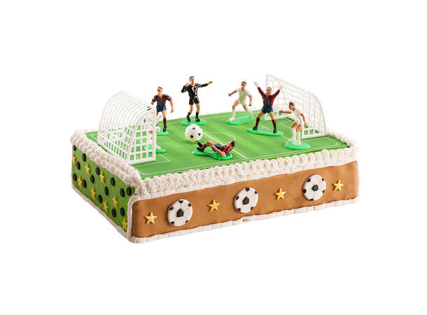 Fotballkamp El Classico - Kakedekorasjon 10 kakefigurer i plast
