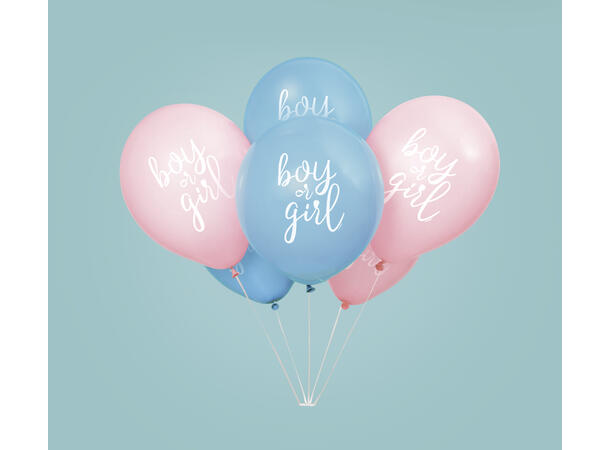 Gender Reveal Party 8 Gummiballonger - 30cm (12")
