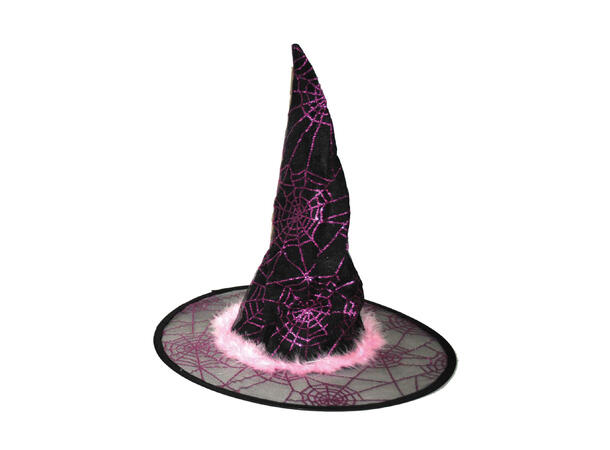 Heksehatt - Spindelvev - Glitter/Farger 1 Hatt - Rosa