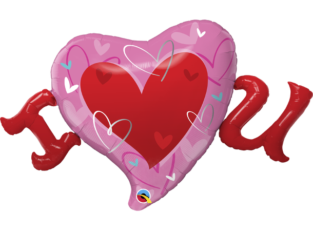 I Heart U 1 Stor folieballong – 117cm 