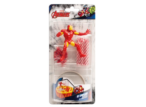 Iron Man - Kakedekorasjon og kakelys 1 PVC Figur og 6 kakelys