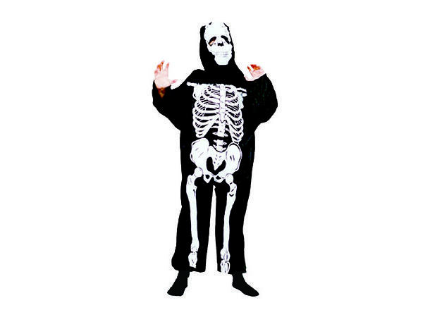 Kostyme - Skjelett 1 Kjeledress med hette og maske