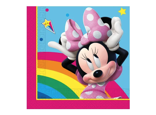 Minnie - Rainbow make me smile 20 FSC Tolags papirservietter - 33x33cm 