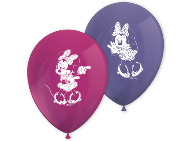 Minnie Junior 8 Gummiballonger med trykk - 30cm