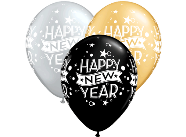 New Year Confetti Dots 25 gummiballonger - 28cm (11")