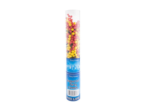 Partykanon med skumkuler - sort/rød/gul 1 Partykanon - 30cm