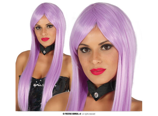 Parykk - Ekstra Lang - Lys Lilla 1 Parykk 