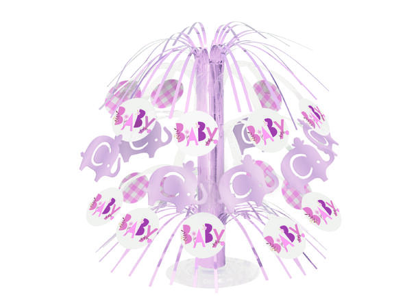 Pink Floral Elephant 1 Borddekorasjon, Kaskade - ca 22cm