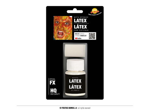 Sminke -Hvit latex med Svamp 1 Sett - 26ml 