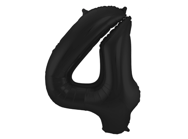 Tallballong - Matt Sort 4 1 Folieballong - 86cm (34")
