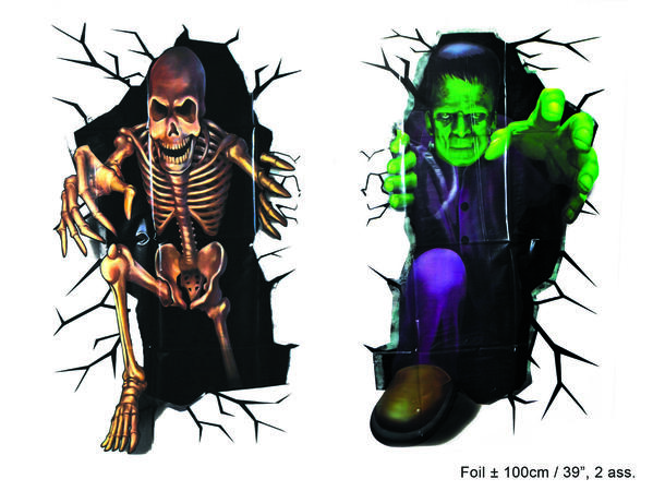 Vegg/dørdekorasjon Halloween - 2 ass 1 Veggdekorasjon - 100x45cm