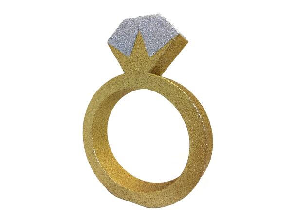 1 Forlovelsesring Glitter Borddekorasjon Borddekorasjon - 3x16x20cm