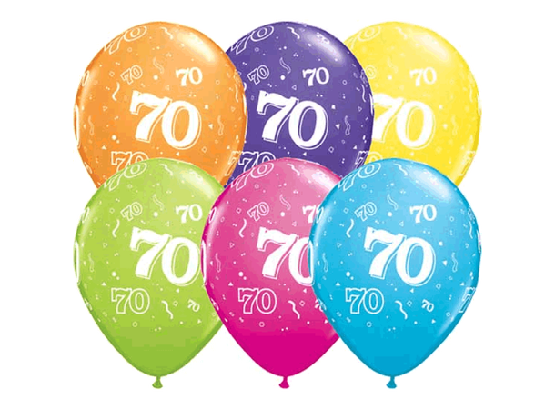 70-a-round - Assorterte farger 25 gummiballonger - 28cm (11")
