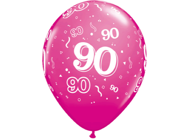 90-a-round - Assorterte farger 25 gummiballonger - 28cm (11")