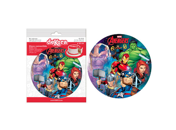 Avengers 1 Spiselig kakeskilt - sukkerfri - 20cm 