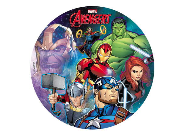 Avengers 1 Spiselig kakeskilt - sukkerfri - 20cm
