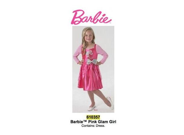 Barbie kostyme - Pink Glam Girl 1 Kostyme - Barn
