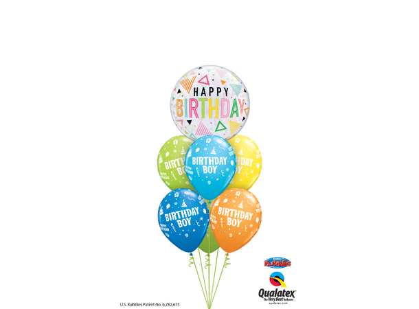 Birthday Rainbow Triangles 1 Bubbleballong - 56cm (22")
