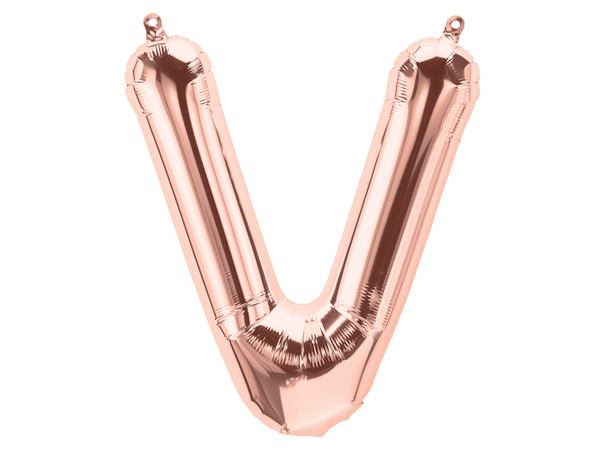 Bokstav V - Rose Gold 1 Folieballong - 86cm (34")