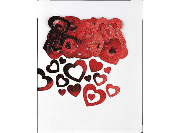 Die-Cut Hearts Metallic - Red 1 Pose foliekonfetti - 14g