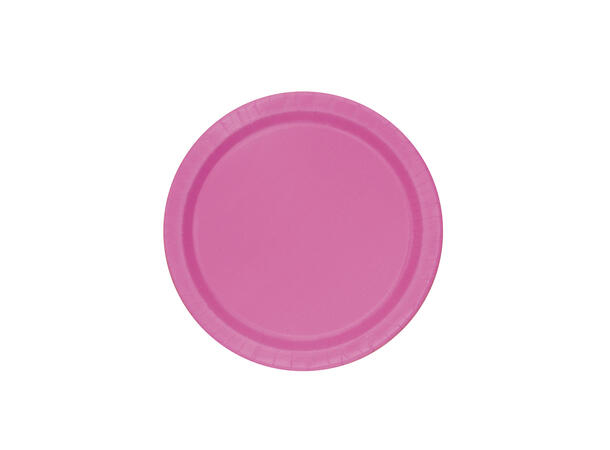 Ensfarget Mørk Rosa - Plastfri 8 Runde tallerkener i papp - 23cm