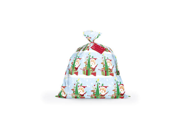 Fargerik Julenisse 1 Jumbo gavepose i plast - 91x112cm