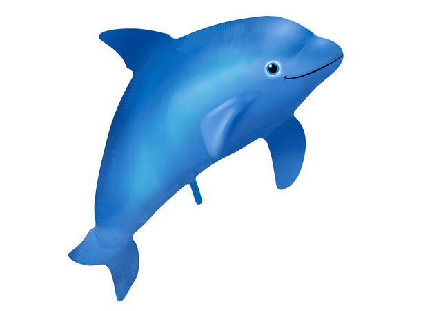 Figurballong Blå Delfin Folieballong med form - 99x70cm