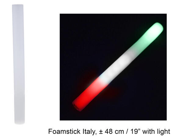 Foam stick med LED-lys - Rød/Grønn/hvit 1 Foam Stick - 48cm - Inkl batteri